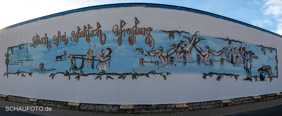 Graffiti am Freibad Freyburg
