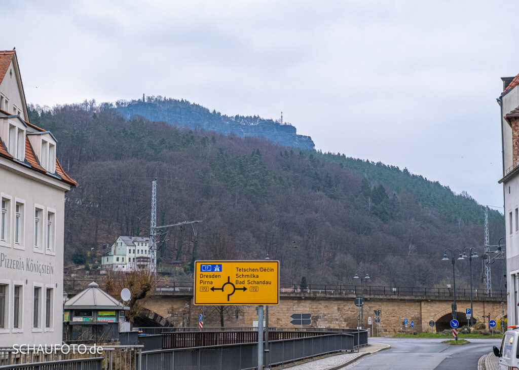 Sicht zum Lilienstein von Königstein aus.