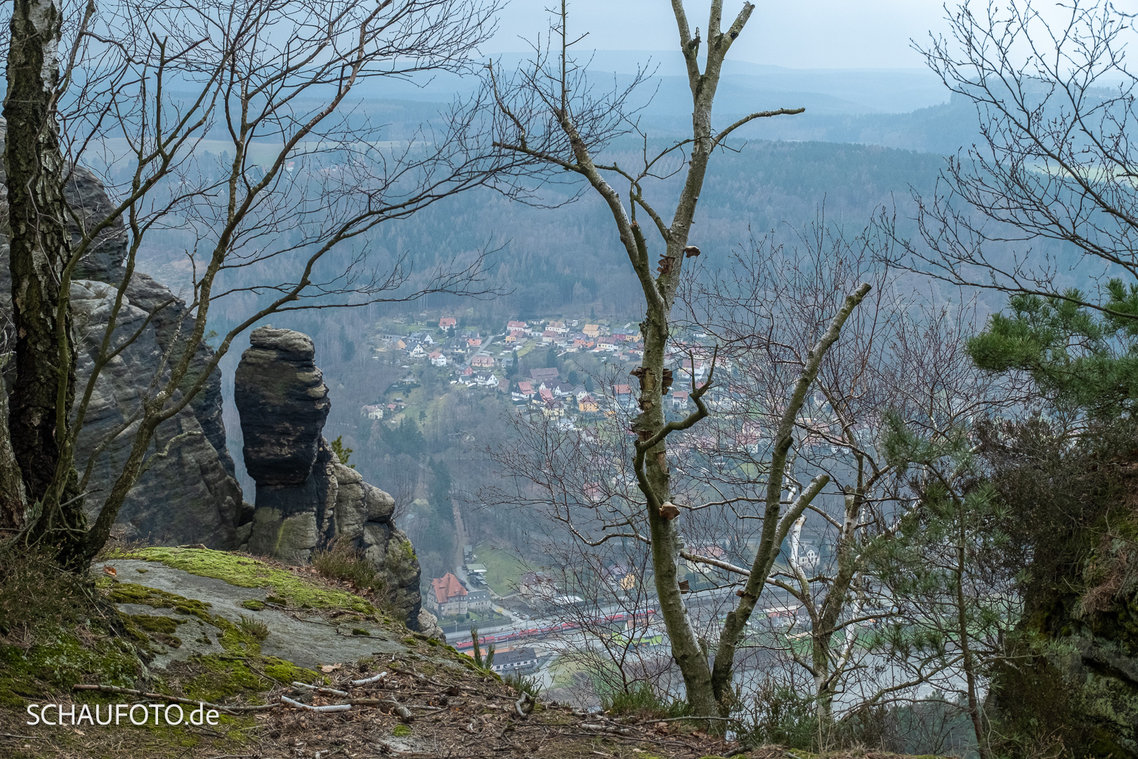 Sicht vom Lilienstein ins Elbtal.