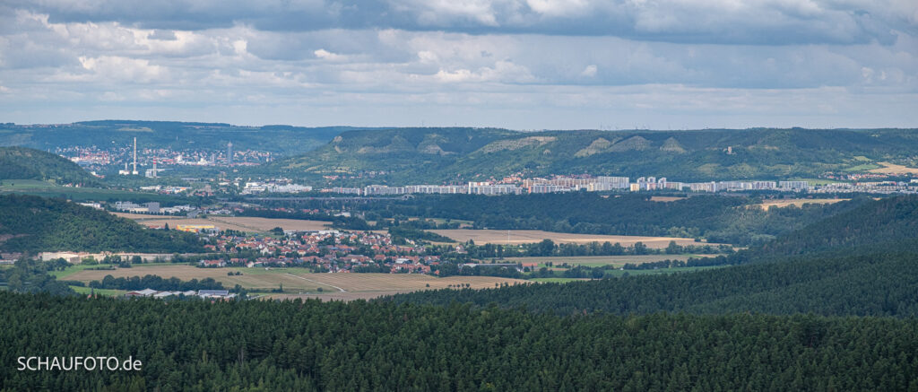 Ausblick vom Bergfried der Leuchtenburg nach Jena